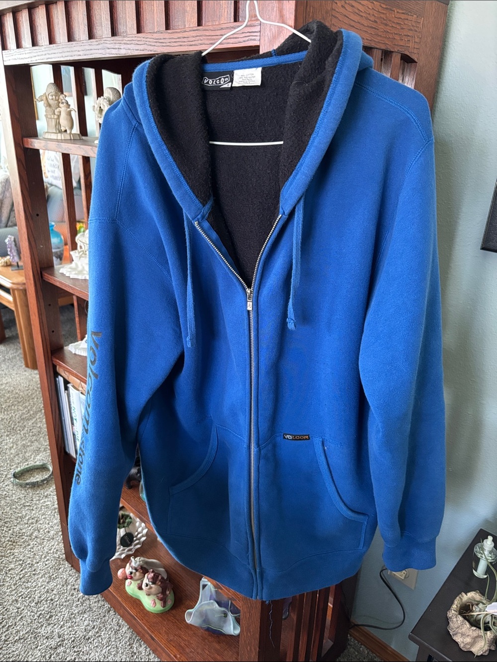 Men's Blue Zip Volcom Hoodie